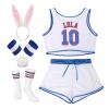 Women Lola #10 Basketball Jersey 90s Space Movie Jerseys Halloween Outfit Set Sports Shirt White Small view 2