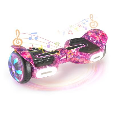 SIMATE 6.5" Scooter, Bluetooth Music Speaker and LED Light, Top 8.5mph & 8.5 Miles Range Power by Dual 250W Motor, Gifts for Kids Adults Boys, for All Ages