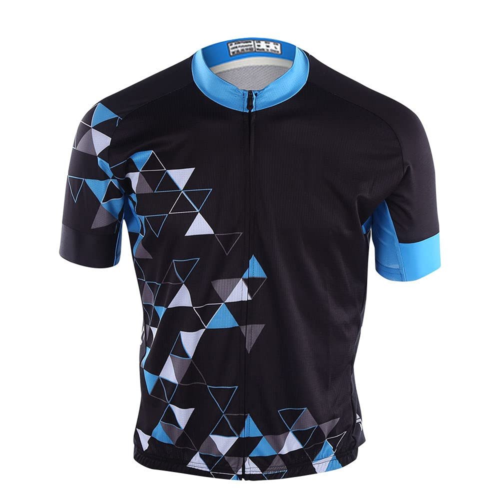 POENVFPO Man Cycling Clothes, Men's Short Sleeves Cycling Jersey Quick Dry Shirt for Road Biking Riding (S) Black