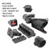 Tactical 4x32 Scope,Real Fiber Optics Red Dot Illumination Chevron Reticle Reflex Sight, Hunting Riflescopes with Mini Red Dot Sight & Scope Mount & Offset Optic Base & Adapter Plate, Fit 20mm Rail view 2