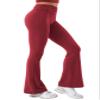 YEOREO Romola Women Yoga Pants Flare Leggings with Tummy Control High Waist Fold Over Bootcut Wide Legs Workout Legging Red-XL view 3