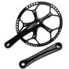 equlup Bike Crankset, 170mm/6.7inch Crank Arm Mountain Bike Crankset (L and R) Aluminum Alloy Single Speed Charing Crank Set for City Road Bicycle (Black) view 1