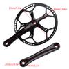 equlup Bike Crankset, 170mm/6.7inch Crank Arm Mountain Bike Crankset (L and R) Aluminum Alloy Single Speed Charing Crank Set for City Road Bicycle (Black) view 2