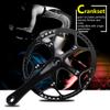 equlup Bike Crankset, 170mm/6.7inch Crank Arm Mountain Bike Crankset (L and R) Aluminum Alloy Single Speed Charing Crank Set for City Road Bicycle (Black) view 3