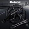 equlup Bike Crankset, 170mm/6.7inch Crank Arm Mountain Bike Crankset (L and R) Aluminum Alloy Single Speed Charing Crank Set for City Road Bicycle (Black) view 4