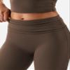 YEOREO Romola Women Yoga Pants Flare Leggings with Tummy Control High Waist Fold Over Bootcut Wide Legs Workout Legging Coffee-L view 4
