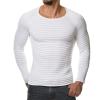 Men's Long Sleeve Ribbed Shirts Crew Neck Pullover Sweater Thermal Tops Slim Fit Henley Shirt Stretchy Undershirts (X-Large,White) view 2