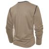 Compression Shirt for Men Crewneck Button Slim Solid Color Pullover Tops Long Sleeve Comfortable Relaxed Tee Shirts view 2