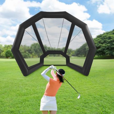 Golf Practice Swing Simulator Net Cage Golf Practice Swing Simulator Net Cage Tent Inflatable Golf Practice Net Cage Plus Blower 11.48 x 9.84 x 9.84 ft