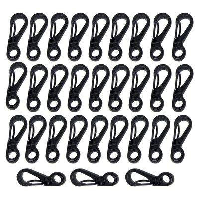 Bytiyar 1.25inch 30 Pcs Mini Metal SF Carabiner Clips with Spring Wiregate Hook and Little Eye Hole for Keychain Key Paracord Backpack Clasps Tractical Kit Accessory, Black