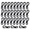 Bytiyar 1.25inch 30 Pcs Mini Metal SF Carabiner Clips with Spring Wiregate Hook and Little Eye Hole for Keychain Key Paracord Backpack Clasps Tractical Kit Accessory, Black