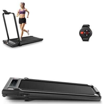 2 in 1 Folding Treadmill,Under Desk Walking Pad Treadmill, Compact Space Electric Treadmill for Home Office with LED Touch Screen | 0.6-7.6MPH | Wider Running Belt, No Assembly Needed