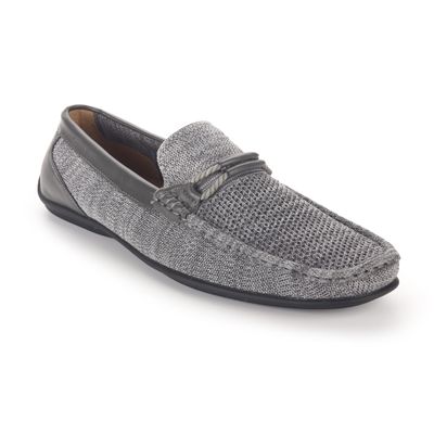 Aston Marc Mens Casual Loafer Shoes, Comfortable and Versatile for Travel, Office, and Everyday Use, Premium Leather Design Grey, Size 9.5