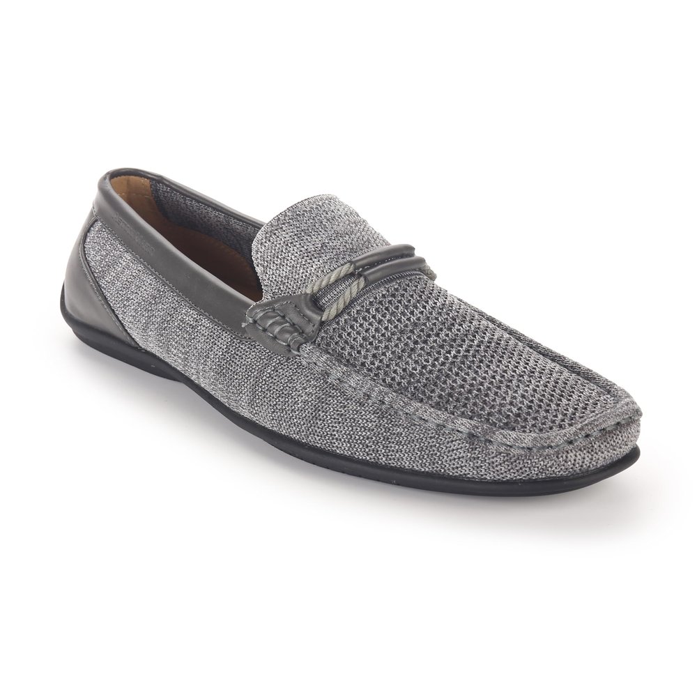 Aston Marc Mens Casual Loafer Shoes, Comfortable and Versatile for Travel, Office, and Everyday Use, Premium Leather Design Grey, Size 9.5