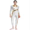 FEESHOW Women's Metallic Shiny Patchwork Gymnastics Unitard One Piece Dance Bodysuit Skating Jumpsuit White XX-Large view 1