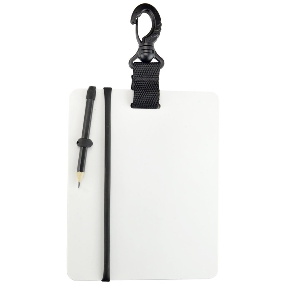 WYYHAA Scuba Diving Writing Dive Slate with Swivel Clip & Pencil, Durable Underwater Writing Tablet,Black,S