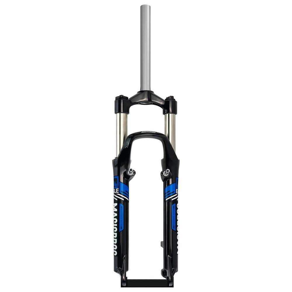 HWEVDHJ Mountain Bike Suspension Fork 26 Inch 100mm Travel 1 1/8 Straight Tube QR 9mm Aluminum Alloy Mechanical Fork Disc/V Brake Shoulder Control Mountain Bike Fork(Black Blue)