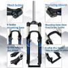 HWEVDHJ Mountain Bike Suspension Fork 26 Inch 100mm Travel 1 1/8 Straight Tube QR 9mm Aluminum Alloy Mechanical Fork Disc/V Brake Shoulder Control Mountain Bike Fork(Black Blue) view 3