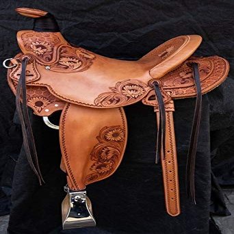 AD Saddlery Wade Tree A Fork Roping Ranch Work Leather Premium Western Horse Saddles for Horses Handmade Equestrian Trail Horse Saddle Tack Size: 10"-18" inches Seat WADE321 (12" inches Seat)