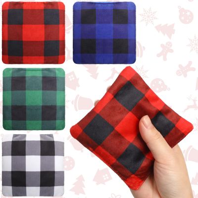 SmoothNovelty 4 Pcs Microwave Hand Warmers Reusable Flannel with Flaxseed Microwavable Bag Heating Cold Pack Bag for Colleagues Christmas Stocking Stuffer Gifts(Buffalo Plaid)