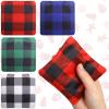SmoothNovelty 4 Pcs Microwave Hand Warmers Reusable Flannel with Flaxseed Microwavable Bag Heating Cold Pack Bag for Colleagues Christmas Stocking Stuffer Gifts(Buffalo Plaid) view 1