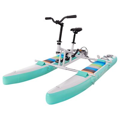 Spatium Water Bike for Kids Inflatable Water Bikes Water Bicyles for Lake with Inflatable Pontoons Pedal Water Bike,Color Green