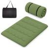 Byroce Futon Mattress, Roll-up Sleeping Cot w/Washable Cover, Portable Cotton Pad w/Bag for Camping, 4" Thick Tatami Mat, Japanese Floor Mattress for School, Home, Car(Green,Queen) view 1