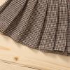 Baby Girl Turtleneck Clothes Ribbed Long Sleeve Knit Sweater Tops Button Mini Skirt Set Toddler Fall Winter Outfits (Wine, 3-4 Years) view 4