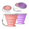 O-CONN 2 Pack Collapsible Cup, Silicone Collapsible Travel Cup, Silicone Folding Camping Cup with Lids Expandable, Drinking Cup for Outdoor Hiking Travel, Outdoor Sports- Portable, Graduated view 1