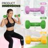 Dumbbells Hand Weights Set, Neoprene Coated Hex Dumbbells for Women & Men, 3 LB, 5 LB, 8 LB Pair (Set of 6), Non-Slip Free Weights for Home Gym & Strength Training (Purple/Green/Yellow) view 2
