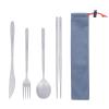 Boundless Voyage Titanium Cutlery Set Portable Camping Tableware Chopsticks Knife Fork Spoon Set for Home Travel (4 PCS SET)
