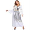 Hularka Women's Ancient Greek Costume Toga Dress Robe Roman Princess Queen Praise Dance Dress Overlay Silver Small view 3
