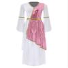 Hularka Women's Ancient Greek Costume Toga Dress Robe Roman Princess Queen Praise Dance Dress Overlay Pink X-Large view 3