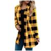 Long Flannel Jacket Women,Prime Today's Deals,Womens Flannel Cardigan Buffalo Plaid Jacket Trendy Casual Loose Long Sleeve Kimono Fashion Fall Outfits with Pockets,2-Yellow,Xx-Large view 1