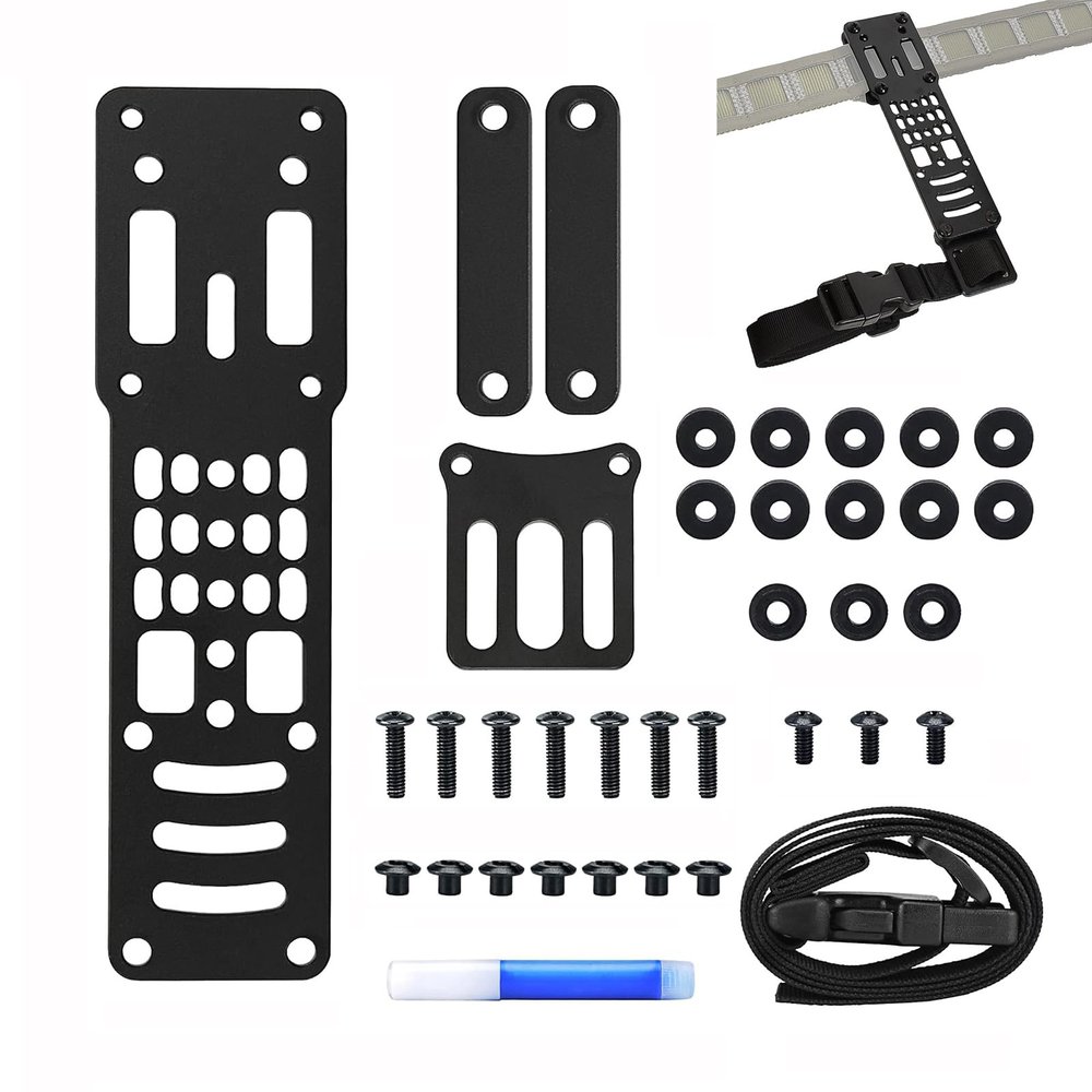 Modular Drop Leg Holster Adapter with Thigh Strap Metal Holster Adapter Duty Belt Accessories Airsoft Tactical Gear (BK)
