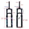 ZECHAO 160mm Travel 27.5/29in Bike Air Mountain Suspension Front Fork, Magnesium Alloy Disc Brake 15mm Thru Axle with Rebound Adjustment(Straight Remote Lock,27.5inch) view 2