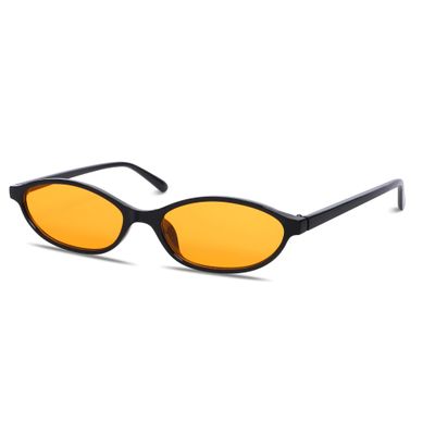 GUVIVI Retro Oval Sunglasses for Women Chic Cat Eye 90s Sunnies Lightweight Narrow Shades Trendy UV protection Sun Glasses