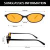 GUVIVI Retro Oval Sunglasses for Women Chic Cat Eye 90s Sunnies Lightweight Narrow Shades Trendy UV protection Sun Glasses view 4