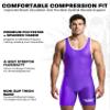 Exxact Sports Plain Men's Wrestling Singlet, High Performance Powerlifting Singlet Wrestling Singlets for Men - (Purple, A3XL) view 2