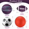 Deekin 4 Pcs Sport Balls Set for Kids Teens, Include Official Size Basketball Soccer Football Playground Ball and Pump Sports Equipment Bag Sports Gift Back to School(Purple, Teal) view 2