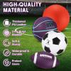 Deekin 4 Pcs Sport Balls Set for Kids Teens, Include Official Size Basketball Soccer Football Playground Ball and Pump Sports Equipment Bag Sports Gift Back to School(Purple, Teal) view 3