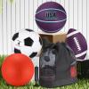 Deekin 4 Pcs Sport Balls Set for Kids Teens, Include Official Size Basketball Soccer Football Playground Ball and Pump Sports Equipment Bag Sports Gift Back to School(Purple, Teal) view 4