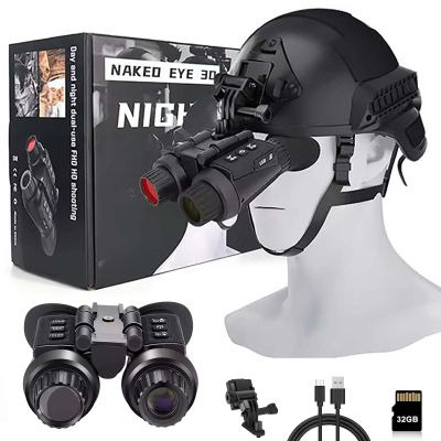 SKIOVEMI Digital Night Vision Goggles, 3D 36MP 4K Night Vision Binoculars Head-Mounted with 32GB Memory Card to Save Photos/Videos, 8X Digital, 7 Gear Infrared