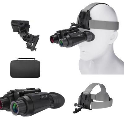 WGFXYBFY NV8300 Head-Mounted Night Vision Binoculars,3D 4K Night Vision Scope for Adults,36MP Photo Rechargeable with 32GB Memory Card and Bracket,Black