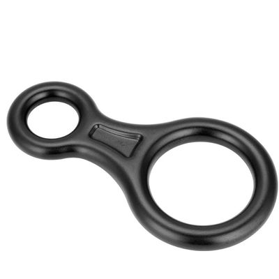 BTSEURY Climbing Descender Ring, 35KN Figure 8 Word Rope Descender Rappel Ring Rock Climbing Gear (Black)