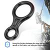 BTSEURY Climbing Descender Ring, 35KN Figure 8 Word Rope Descender Rappel Ring Rock Climbing Gear (Black) view 2