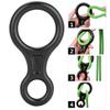 BTSEURY Climbing Descender Ring, 35KN Figure 8 Word Rope Descender Rappel Ring Rock Climbing Gear (Black) view 4