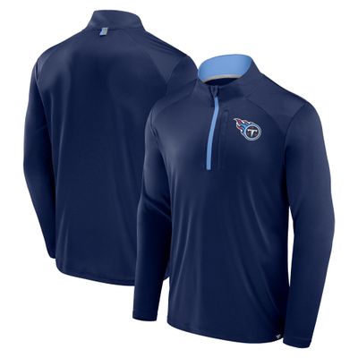 Fanatics Men's Navy Tennessee Titans Defender Long Sleeve Quarter-Zip Jacket