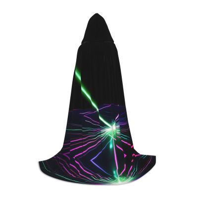 YQxwJL Laser Lights Print Unisex Hooded Robe Cloak Vampire Witch Cape Cosplay Costume For Halloween Cosplay