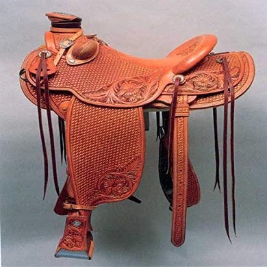 AD Saddlery Wade Tree A Fork Roping Ranch Work Leather Premium Western Horse Saddles for Horses Handmade Equestrian Trail Horse Saddle Tack Size: 10"-18" inches Seat Wade (13)